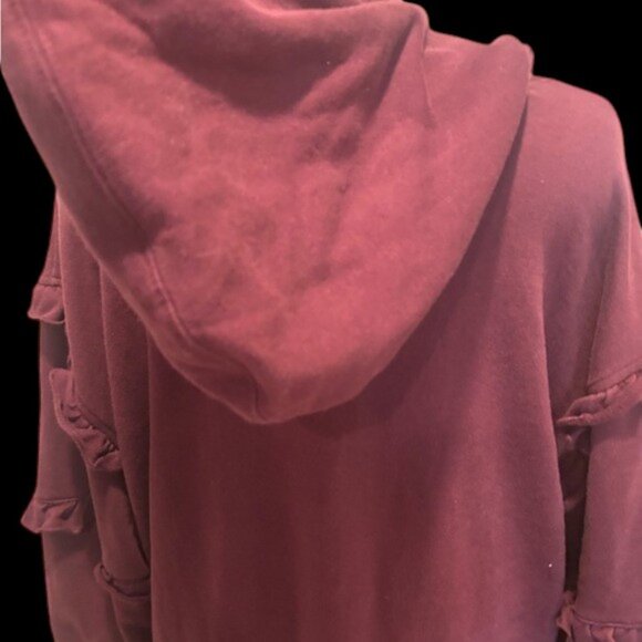 Tommy Hilfiger Burgundy Hooded Dress with ruffle detailed sleeves XL - Picture 5 of 8